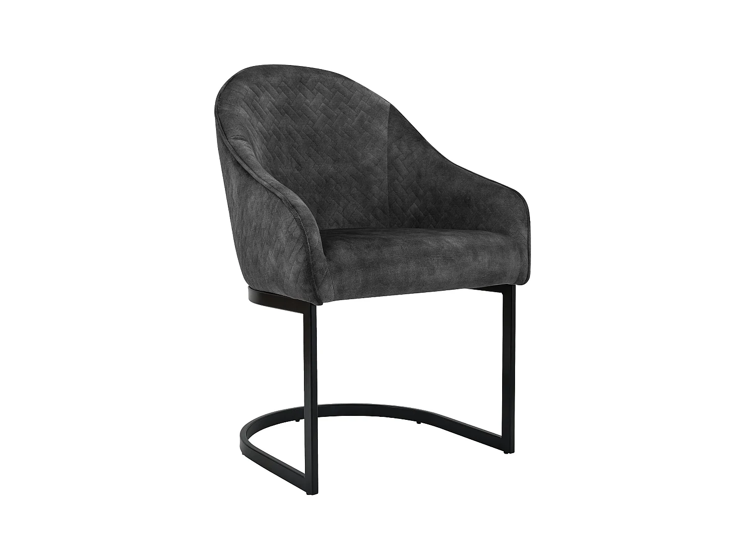 chaise salle à manger - Velours - Gris foncé - Jarik