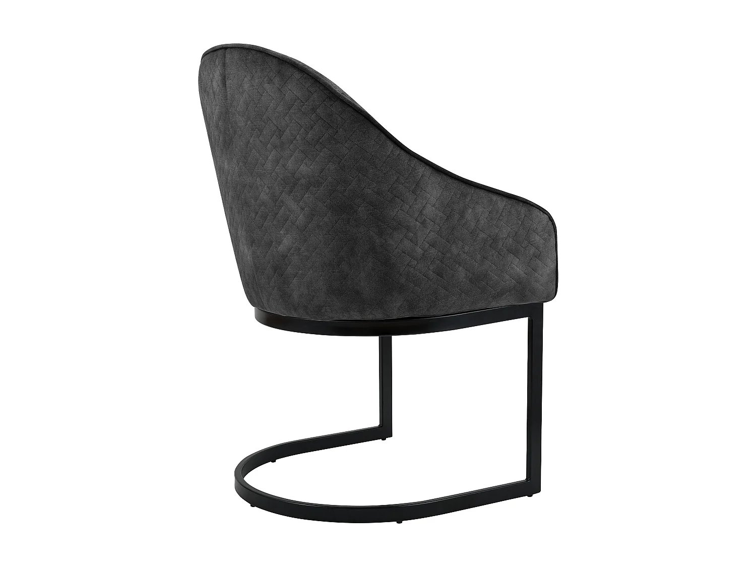 chaise salle à manger - Velours - Gris foncé - Jarik