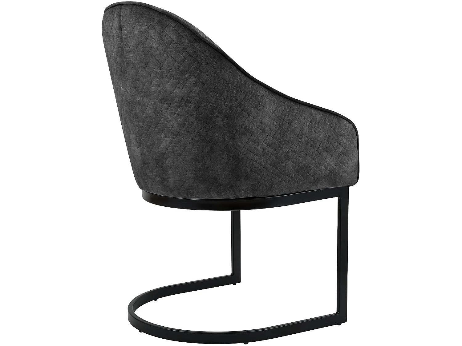 chaise salle à manger - Velours - Gris foncé - Jarik