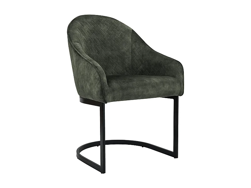 chaise salle à manger - Velours - Vert foncé - Jarik