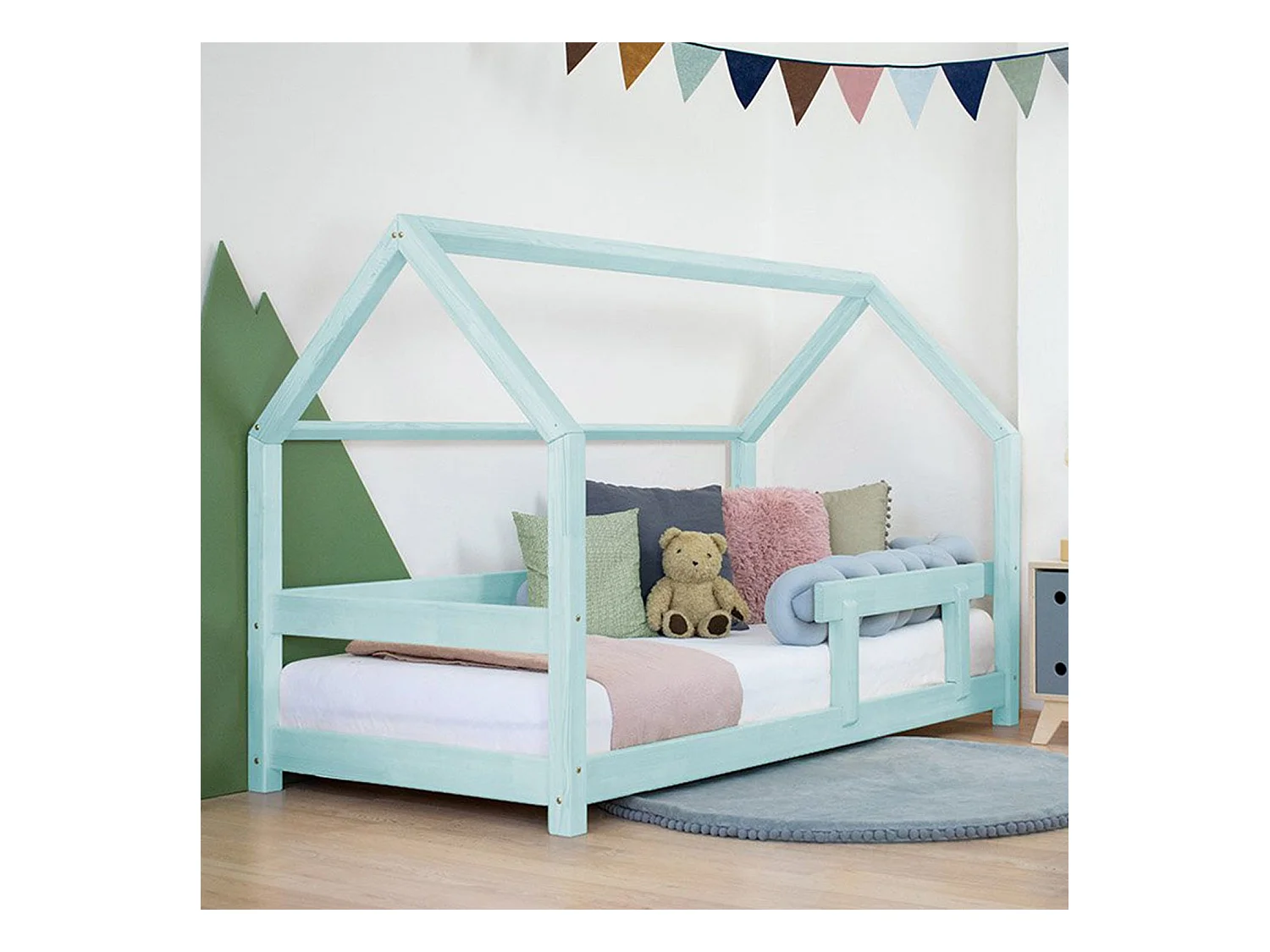 Barrière de lit enfant TRUSTY bleu clair