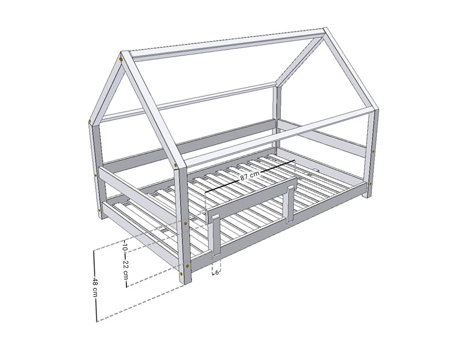 Barrière de lit enfant TRUSTY rose pastel