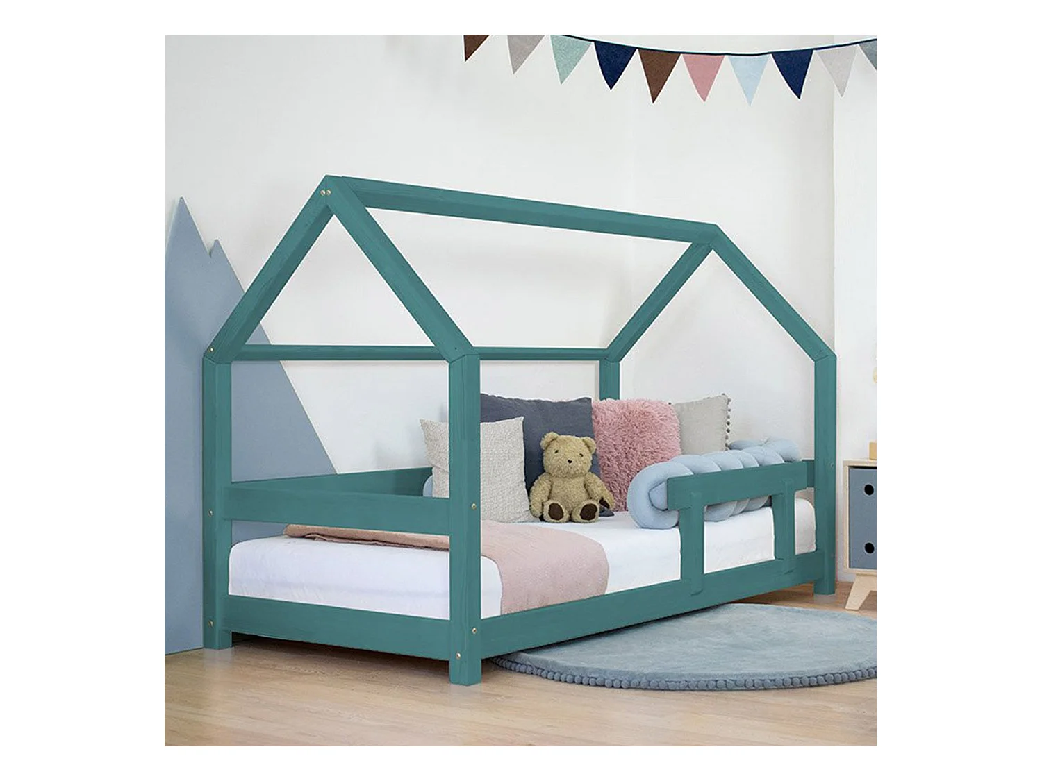 Barrière de lit enfant TRUSTY vert pétrole