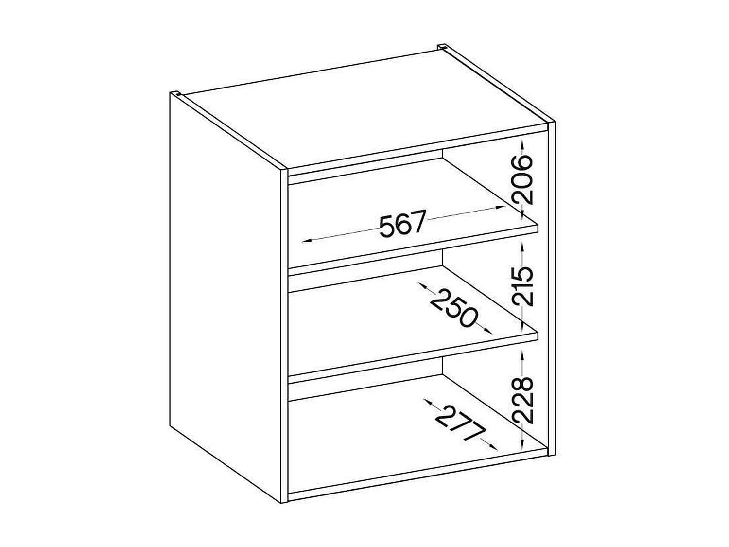 Meuble haut 2 portes battantes - chêne sonoma - 60 cm x 31,6 x 72 cm - LASSEN