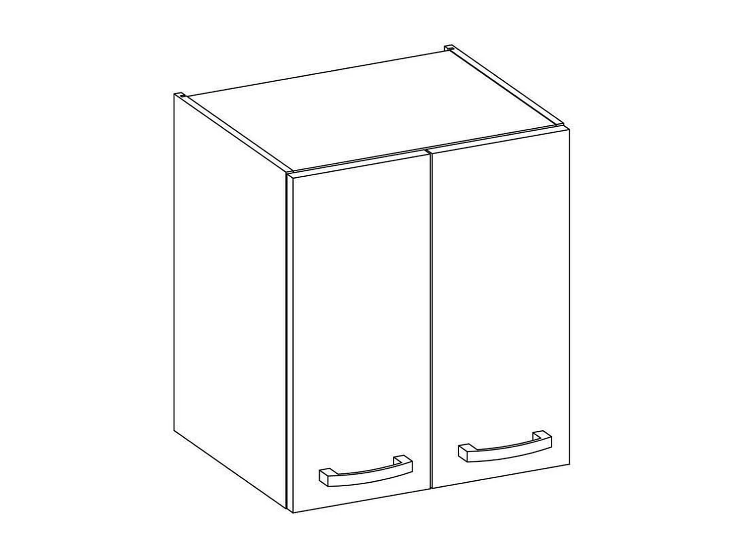 Meuble haut 2 portes battantes - chêne sonoma - 60 cm x 31,6 x 72 cm - LASSEN