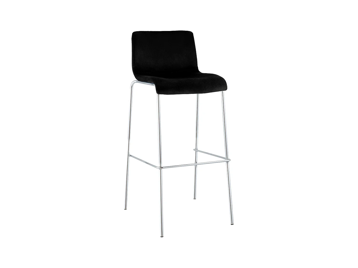 Tabouret de bar - Velours - Noir - Hover