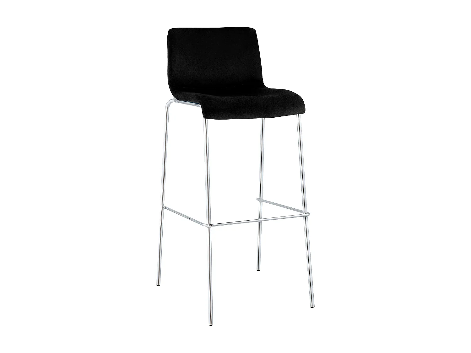 Tabouret de bar - Velours - Noir - Hover