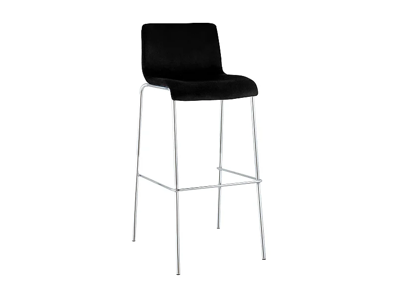 Tabouret de bar - Velours - Noir - Hover