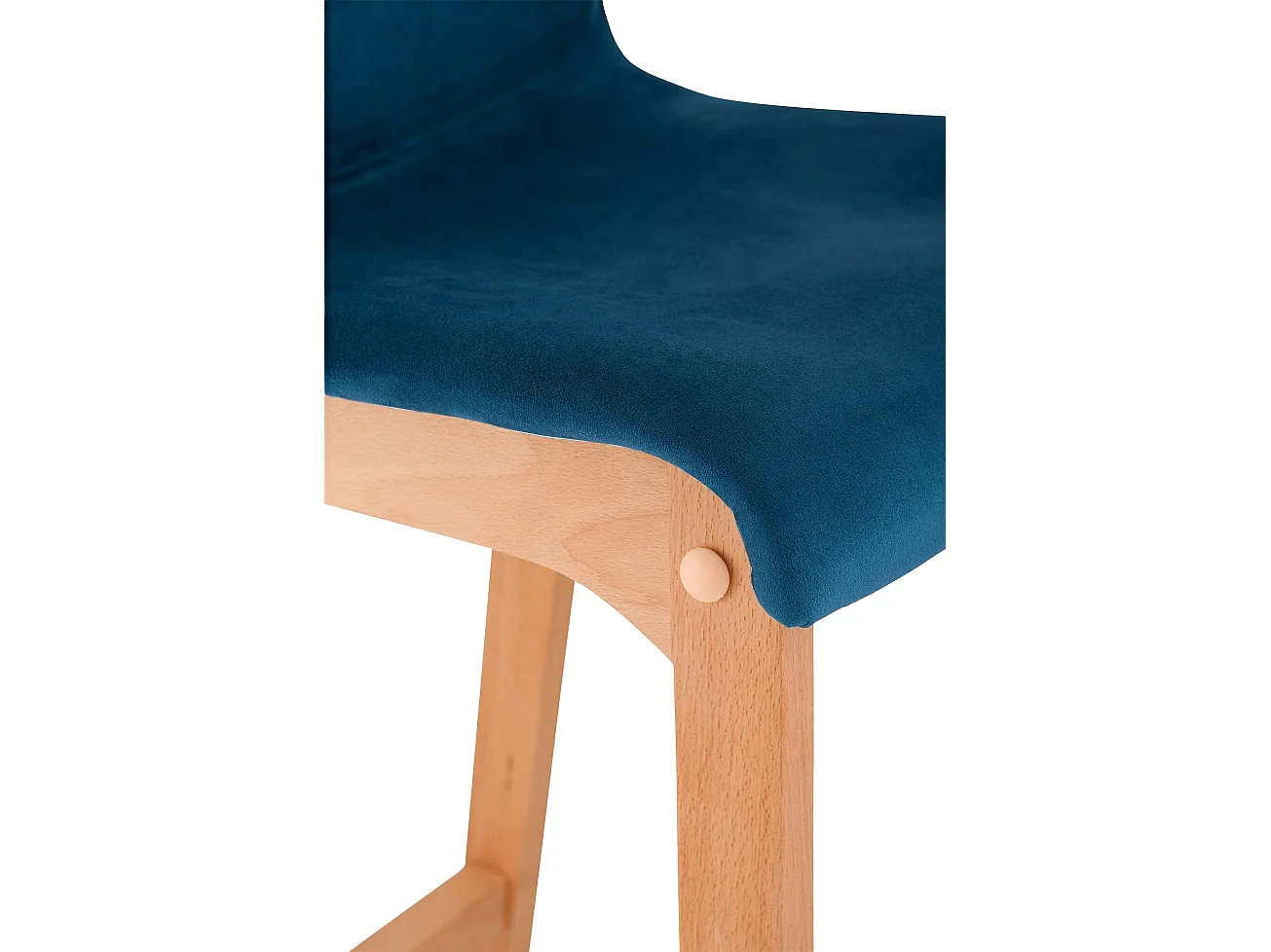 Tabouret de bar - Velours - Bleu - Hover