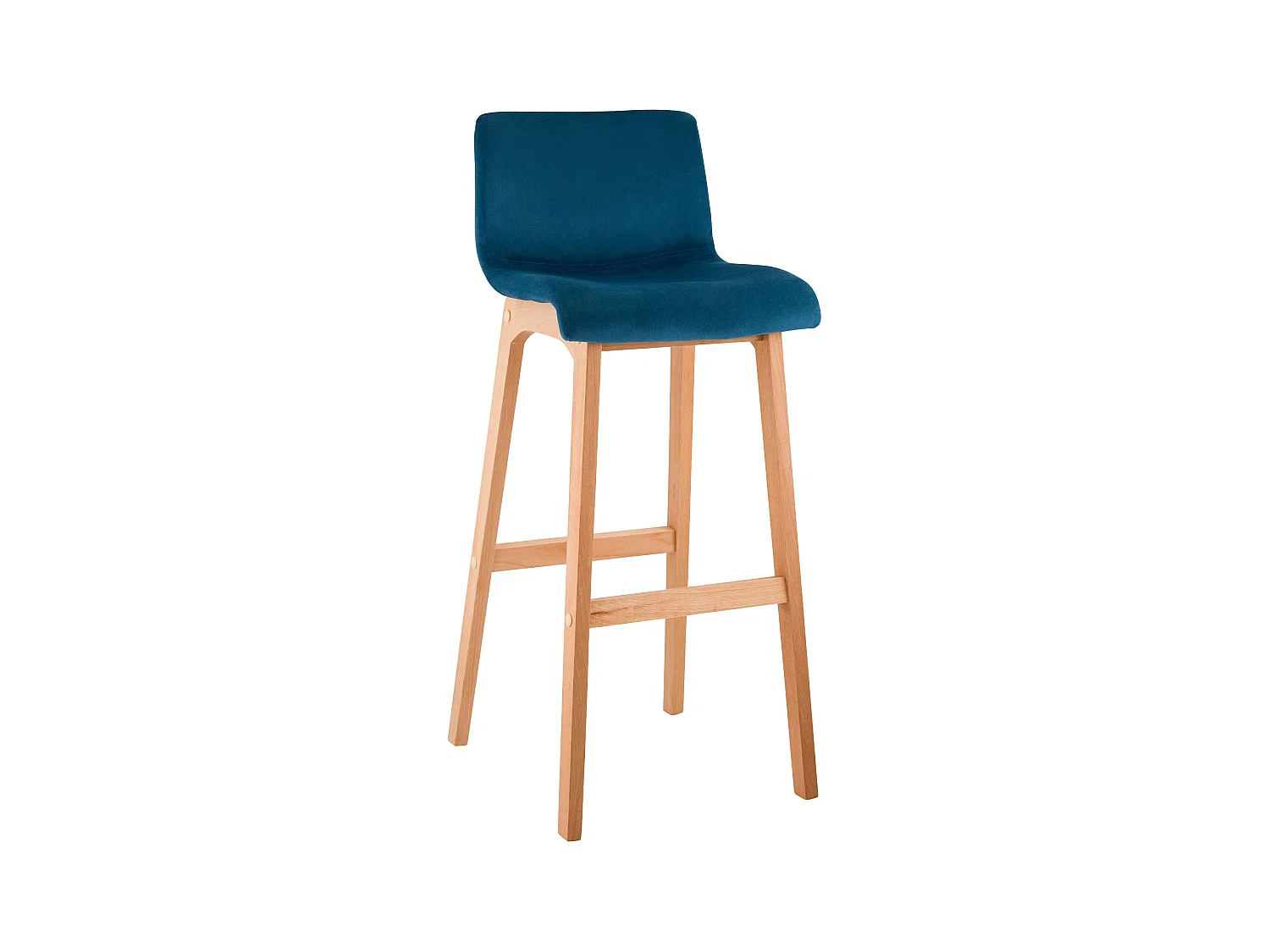 Tabouret de bar - Velours - Bleu - Hover
