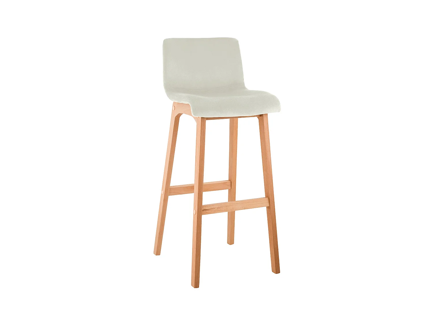 Tabouret de bar - Velours - Crème - Hover
