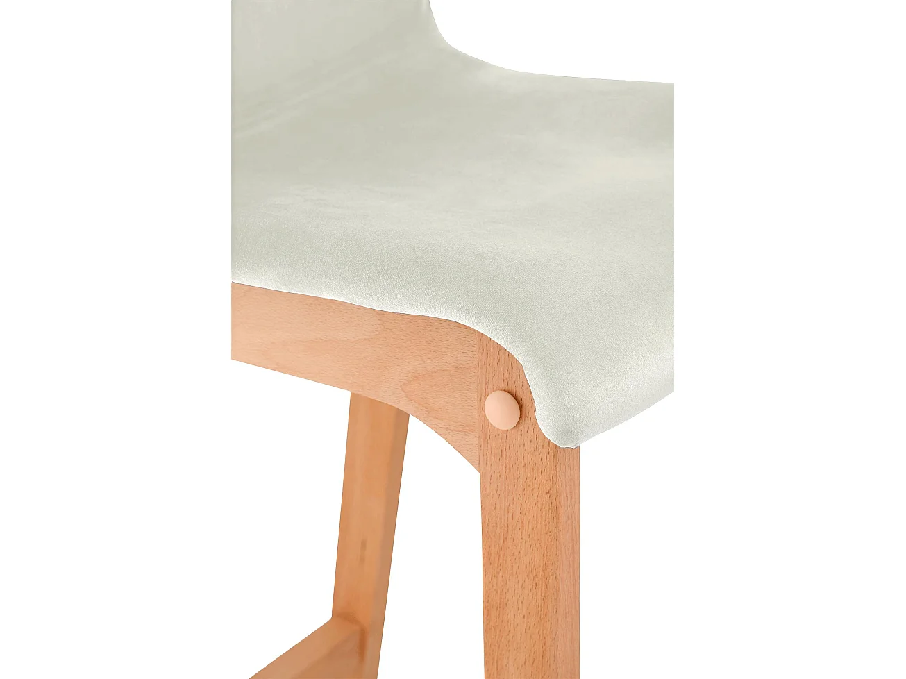 Tabouret de bar - Velours - Crème - Hover