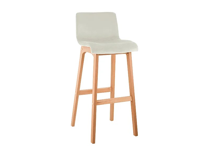 Tabouret de bar - Velours - Crème - Hover