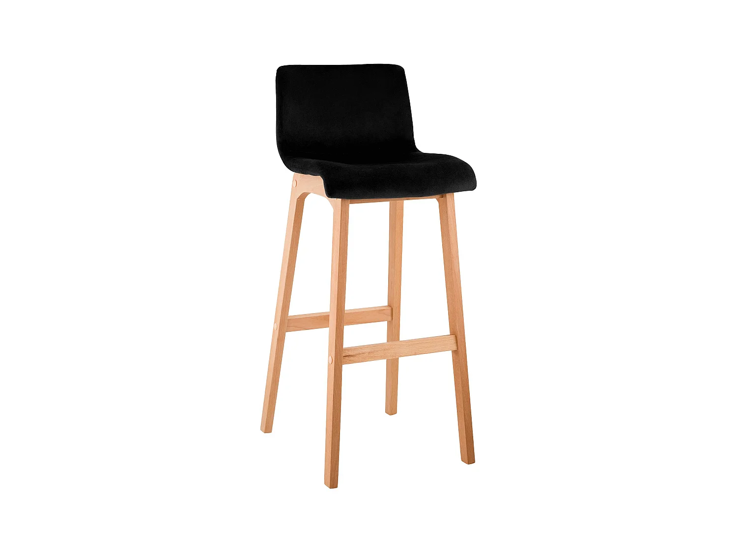 Tabouret de bar - Velours - Noir - Hover
