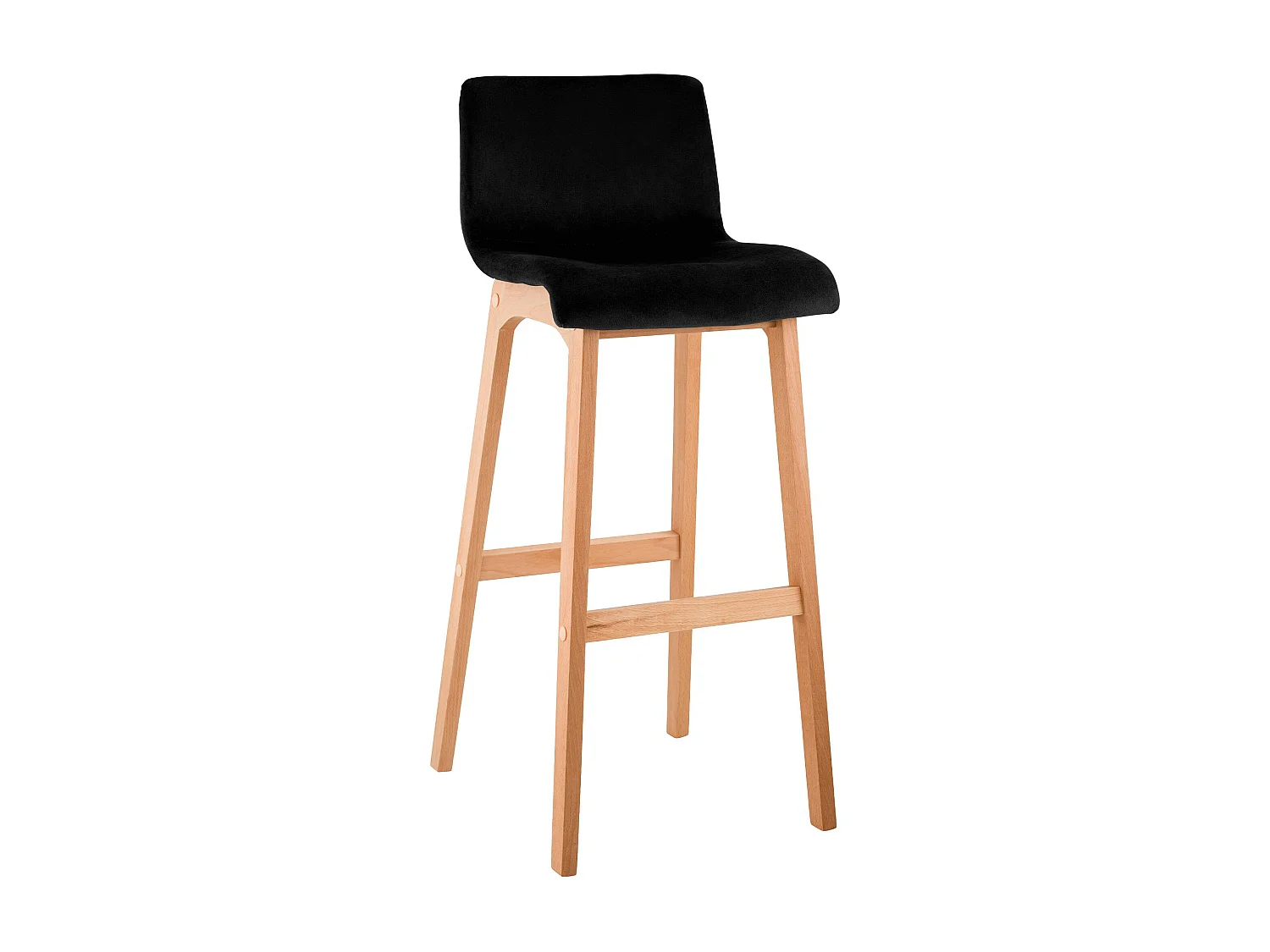 Tabouret de bar - Velours - Noir - Hover