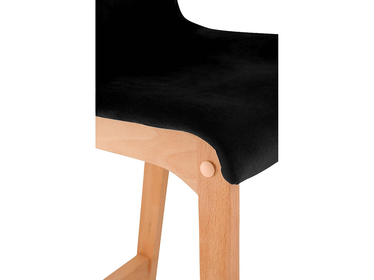 Tabouret de bar - Velours - Noir - Hover