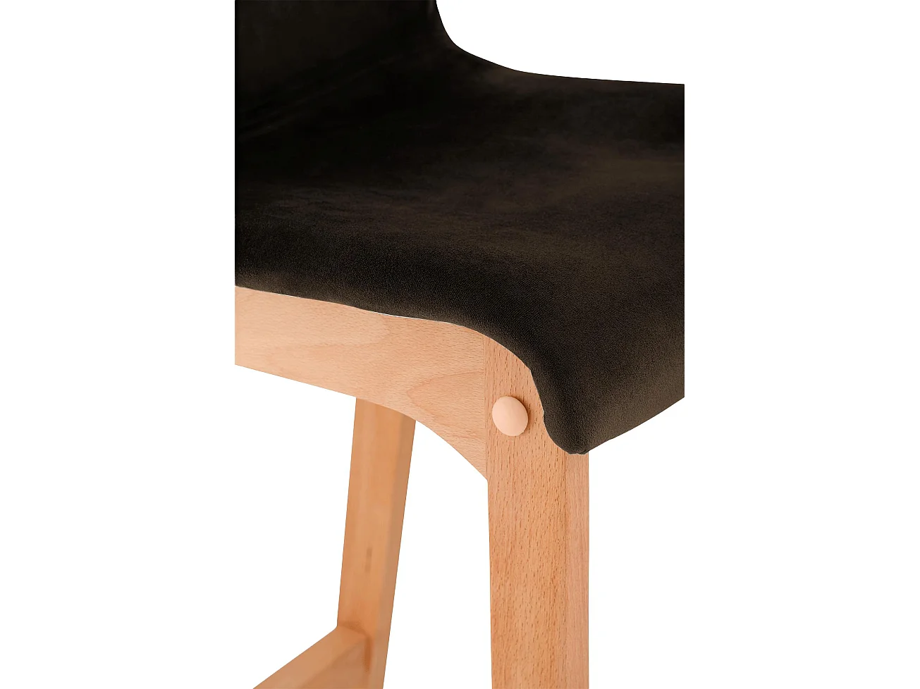 Tabouret de bar - Velours - Marron - Hover