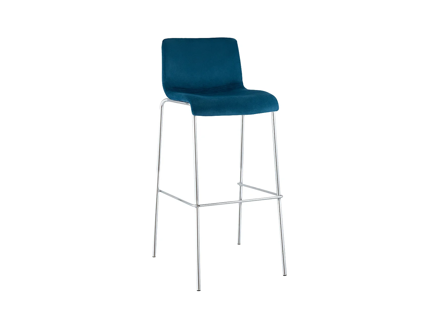 Tabouret de bar - Velours - Bleu - Hover