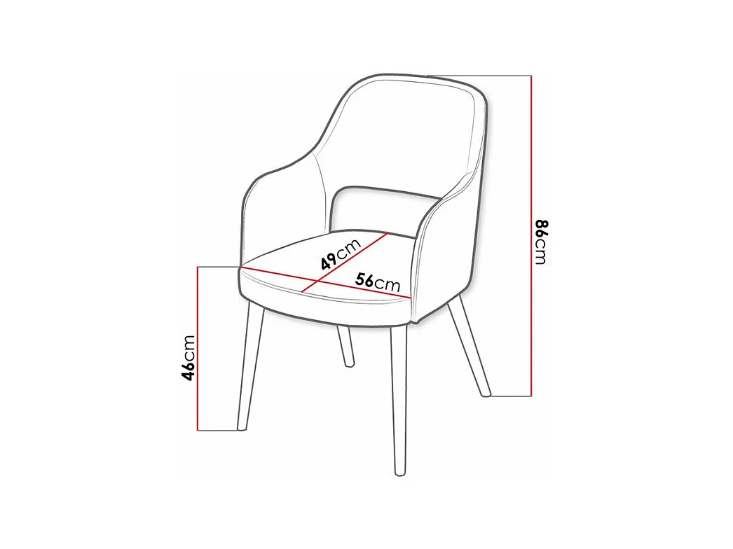 Silla Sparks 198, Blanco, 86x56x49cm, Tapiz, De madera