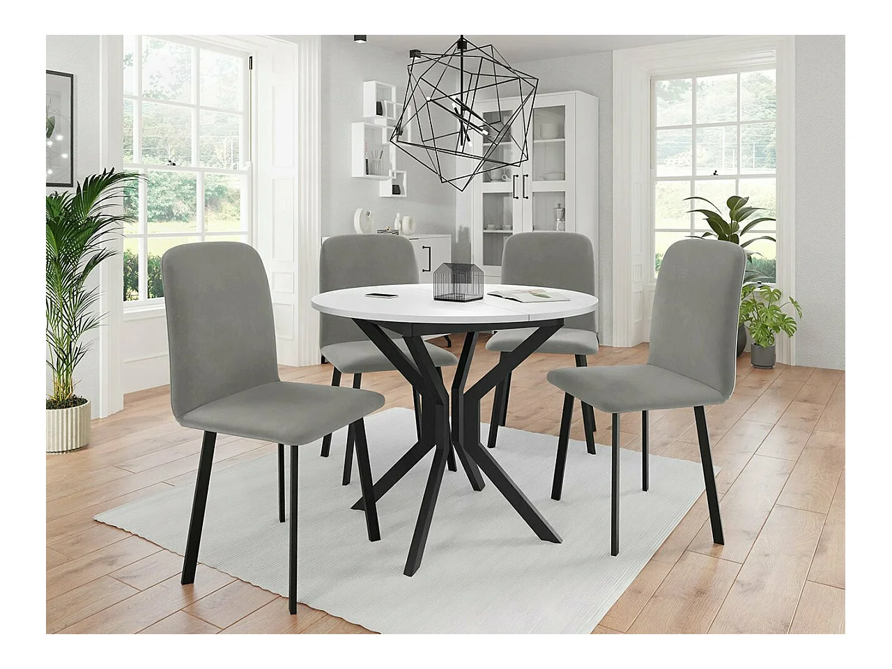 Chaise Edmond 115, 91x48x55cm, Tapisserie, Métallique