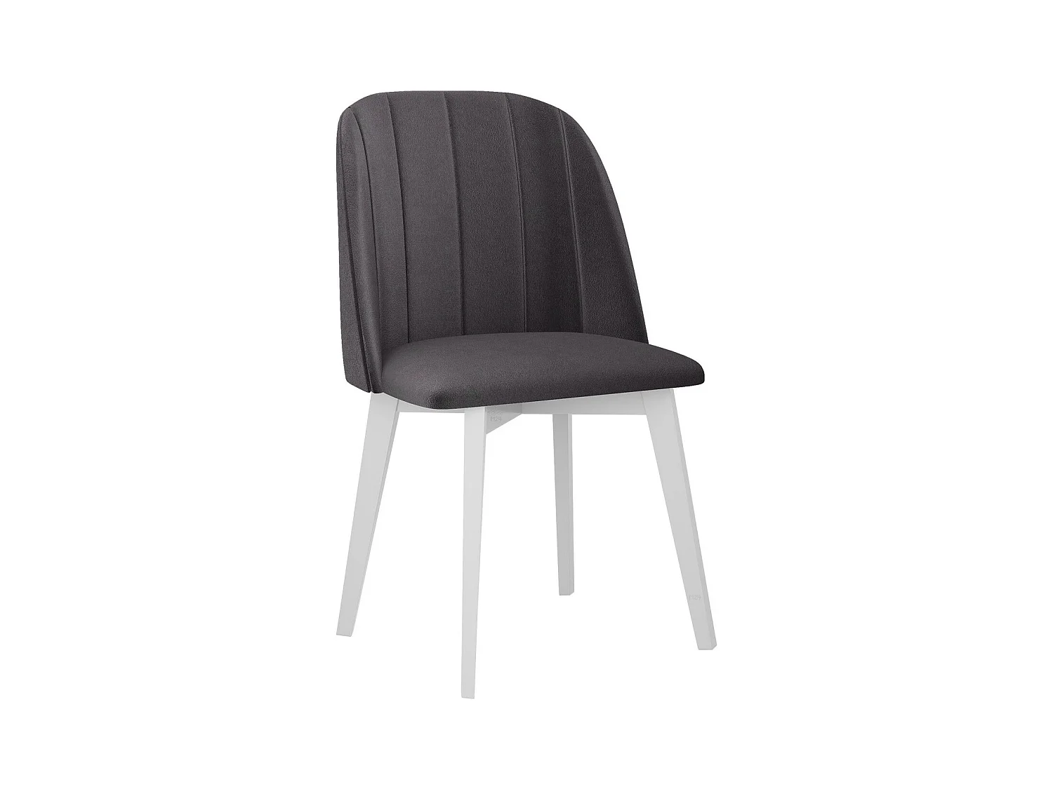 Silla Victorville 374, Gris oscuro|Blanco, 83x48x55cm, Tapiz, De madera