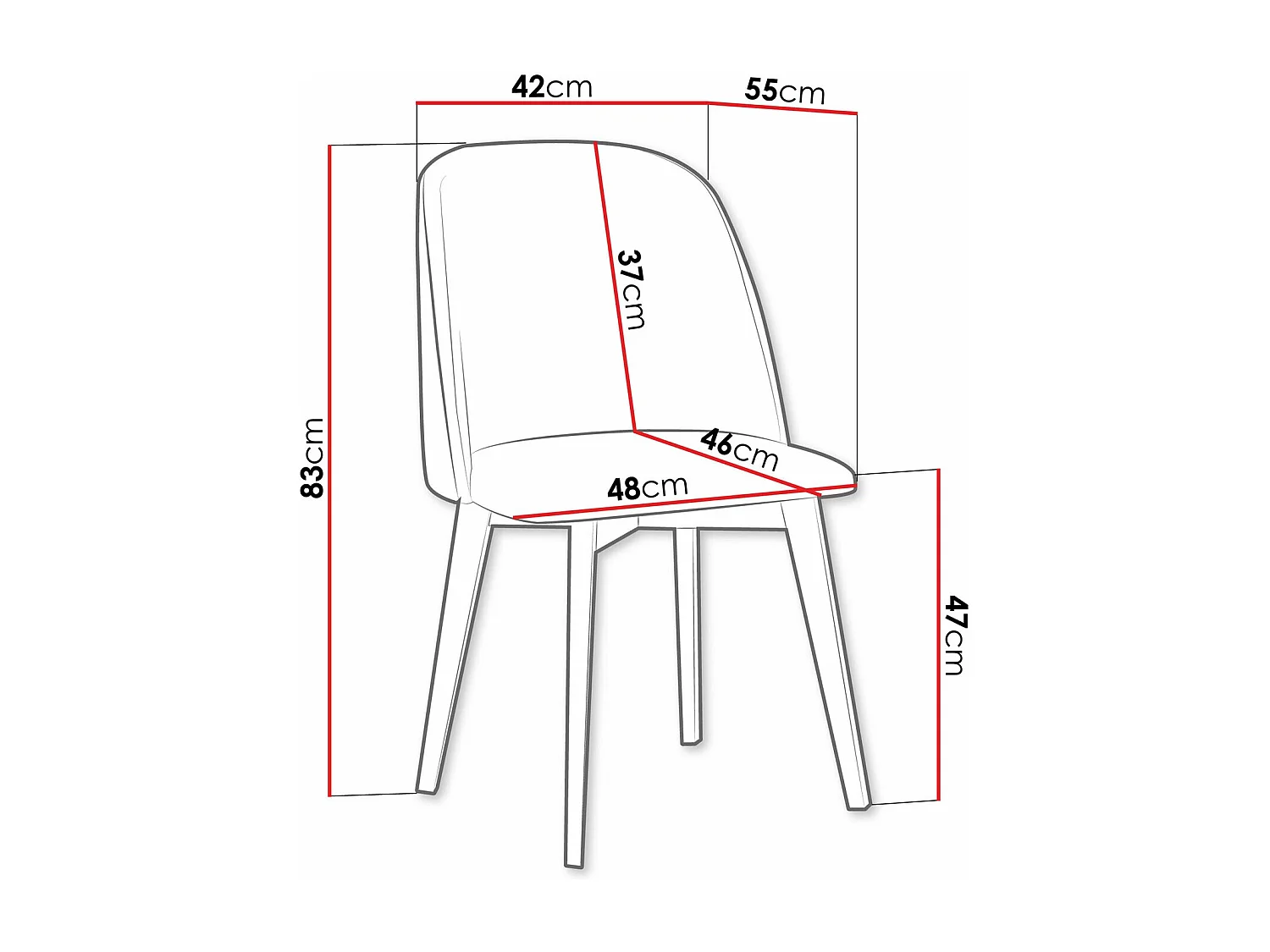 Silla Victorville 374, Roble Sonoma|Gris, 83x48x55cm, Tapiz, De madera