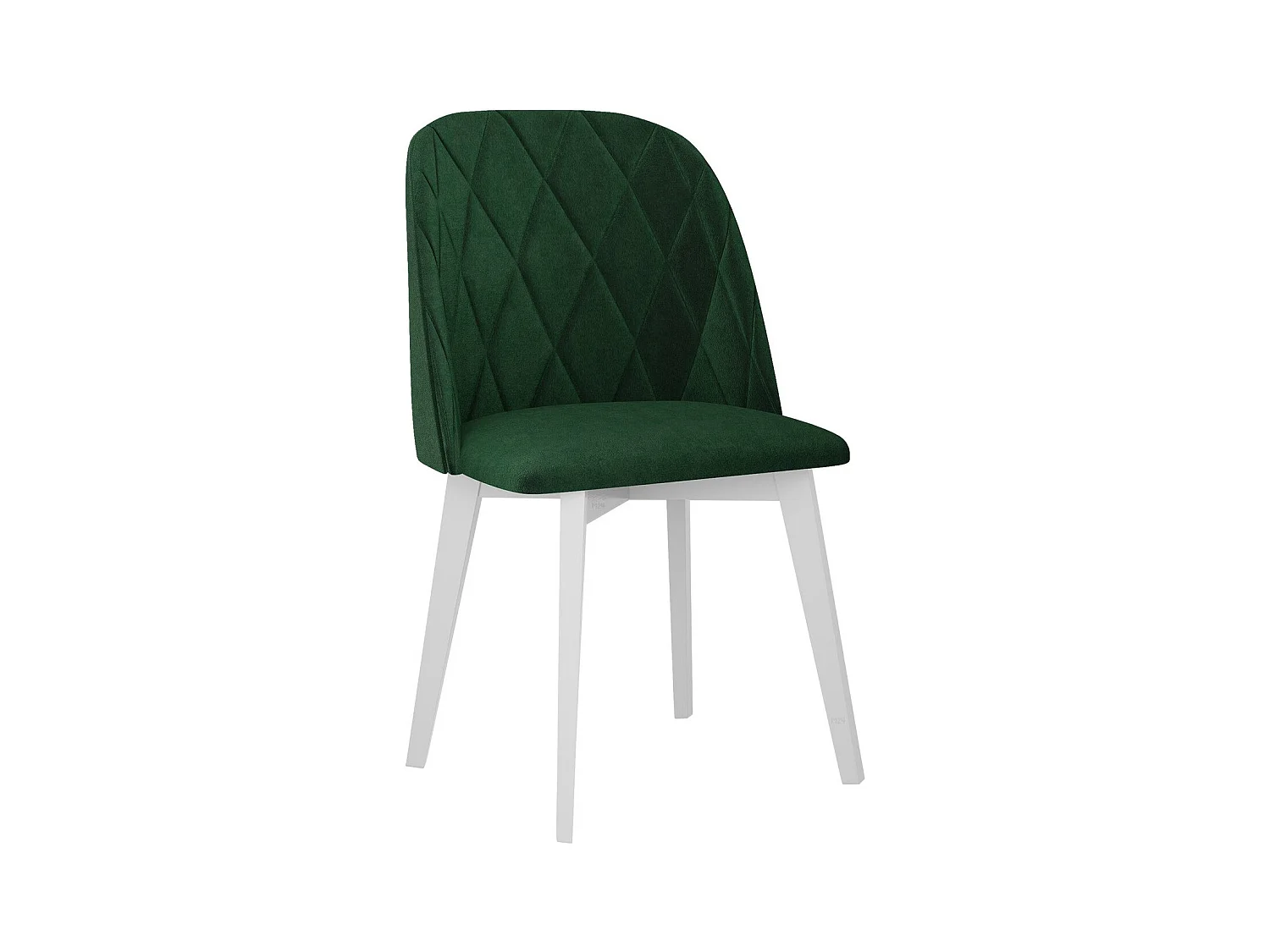 Silla Victorville 369, Verde|Blanco, 83x48x55cm, Tapiz, De madera