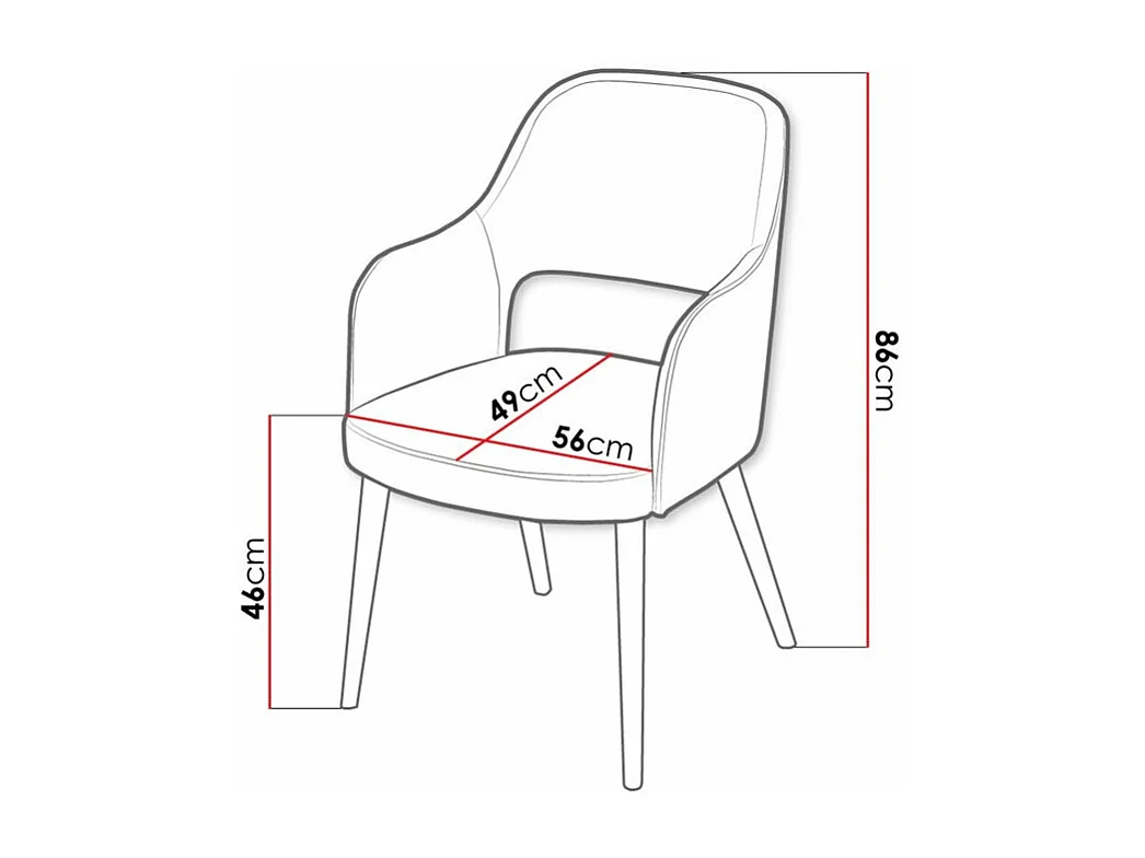 Chaise Sparks 198, Blanc, 86x56x49cm, Tapisserie, En bois