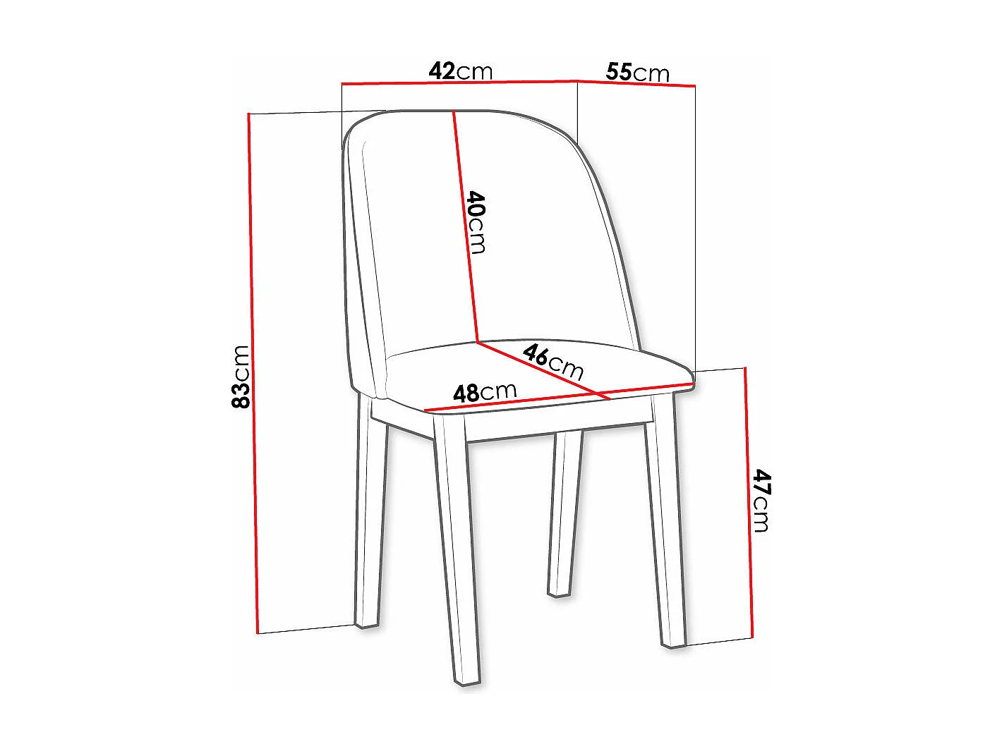 Silla Victorville 332, Marrón|Nuez, 82x45x45cm, Tapiz, De madera
