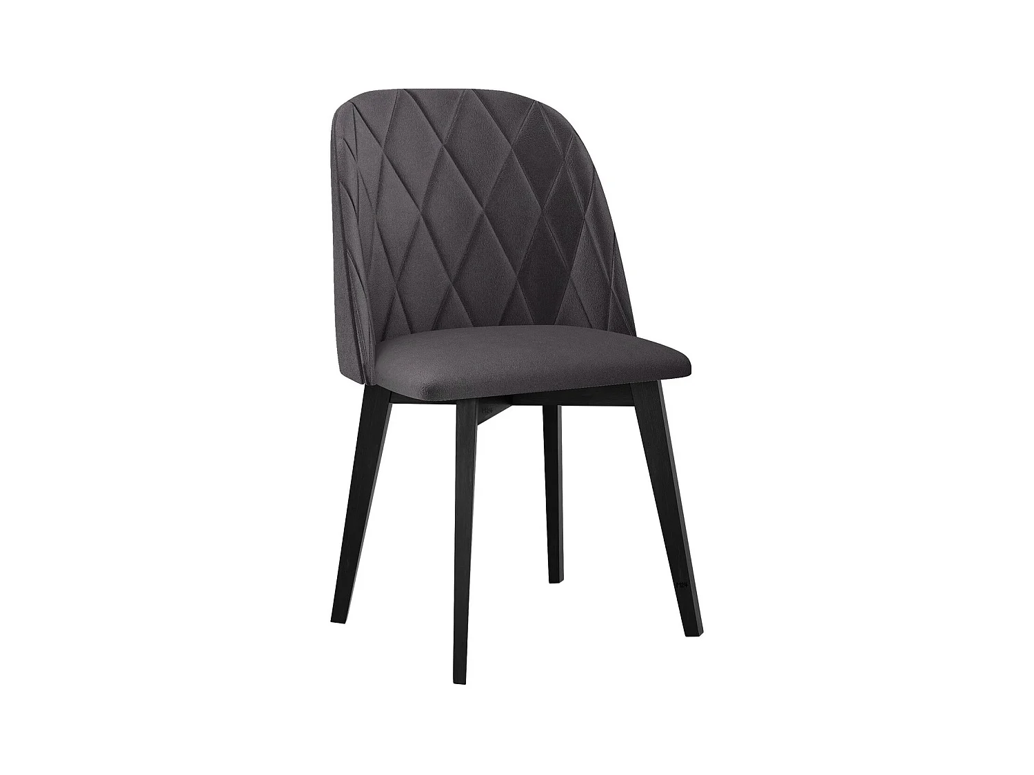 Chaise Victorville 369, Noir|Gris foncé, 83x48x55cm, Tapisserie, En bois