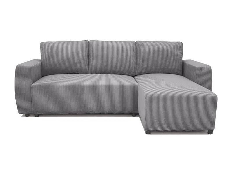 Omkeerbare 3-4-zits slaapbank - Antraciet corduroy - Opbergvak - 224 x 155 x 85 cm