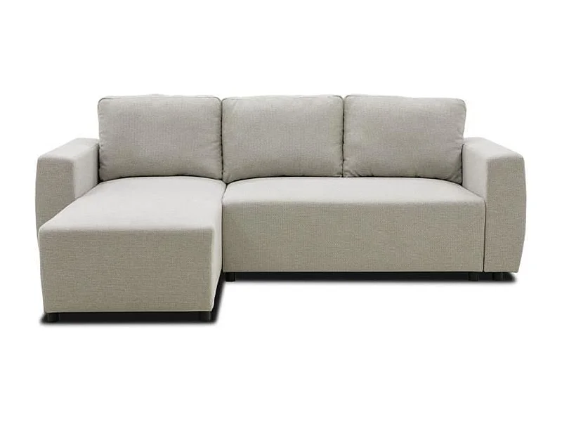 Canapé d'angle convertible réversible 3-4 places - PHARELL - Tissu beige - Coffre de rangement - 224 x 155 x 85 cm