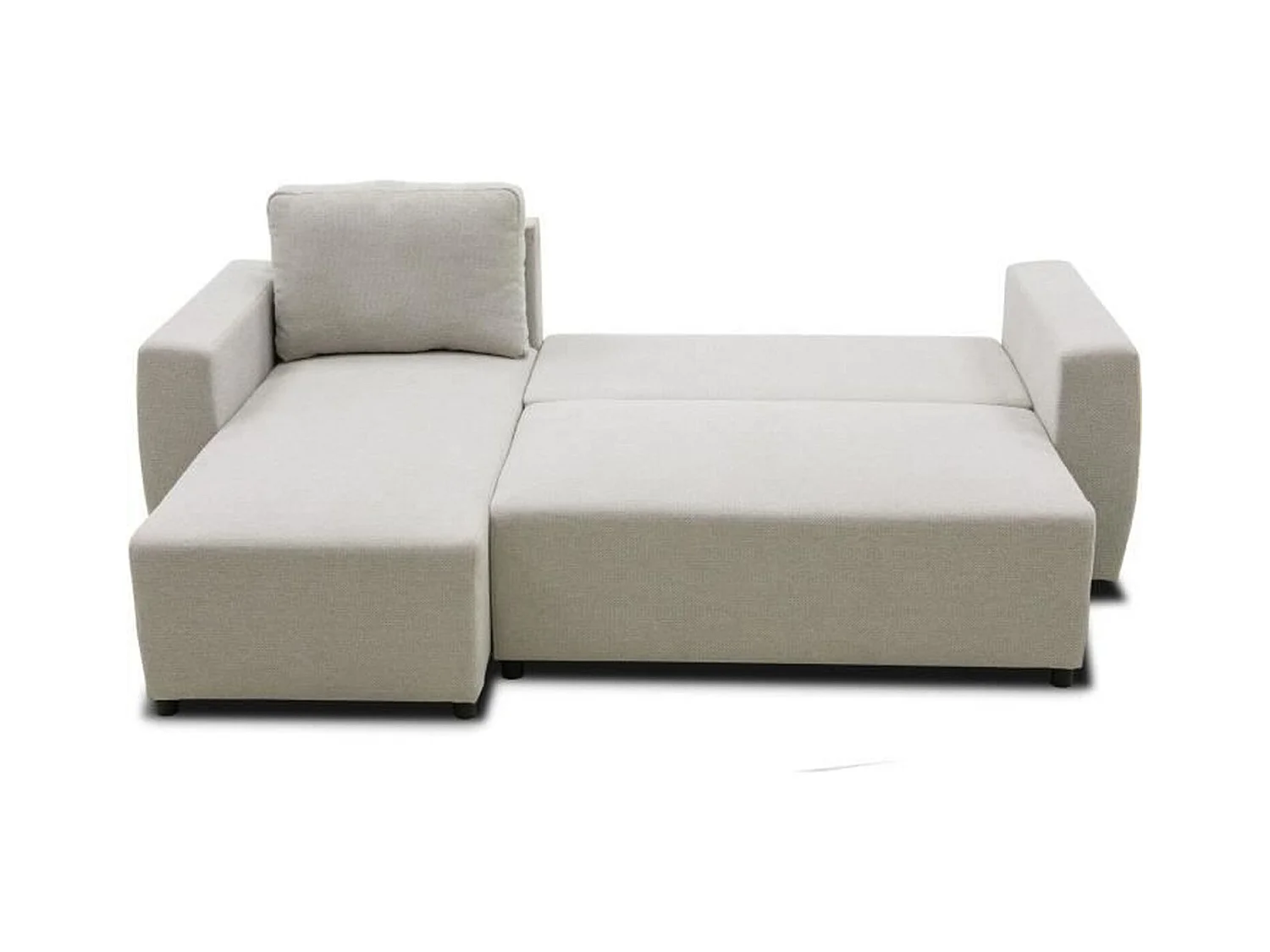 Canapé d'angle convertible réversible 3-4 places - PHARELL - Tissu beige - Coffre de rangement - 224 x 155 x 85 cm