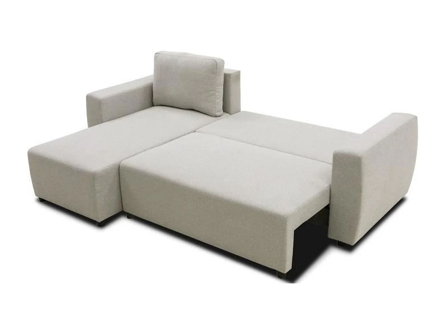 Canapé d'angle convertible réversible 3-4 places - PHARELL - Tissu beige - Coffre de rangement - 224 x 155 x 85 cm