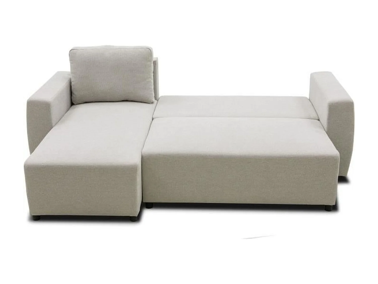 Canapé d'angle convertible réversible 3-4 places - PHARELL - Tissu beige - Coffre de rangement - 224 x 155 x 85 cm