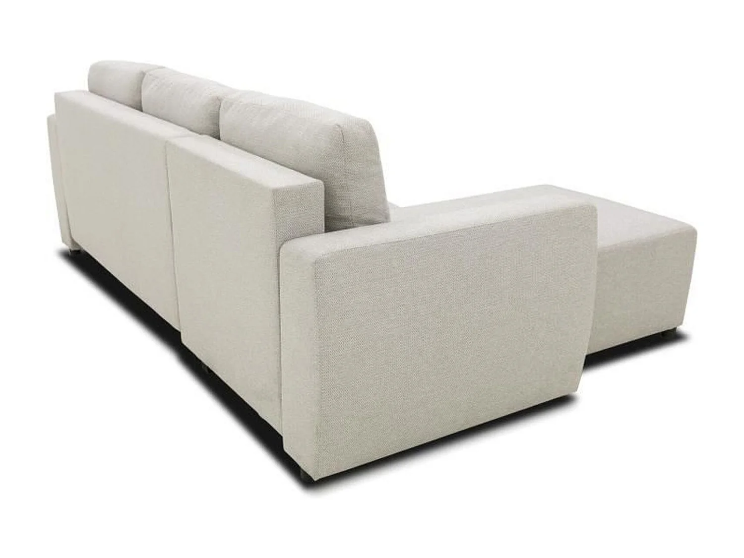 Canapé d'angle convertible réversible 3-4 places - PHARELL - Tissu beige - Coffre de rangement - 224 x 155 x 85 cm
