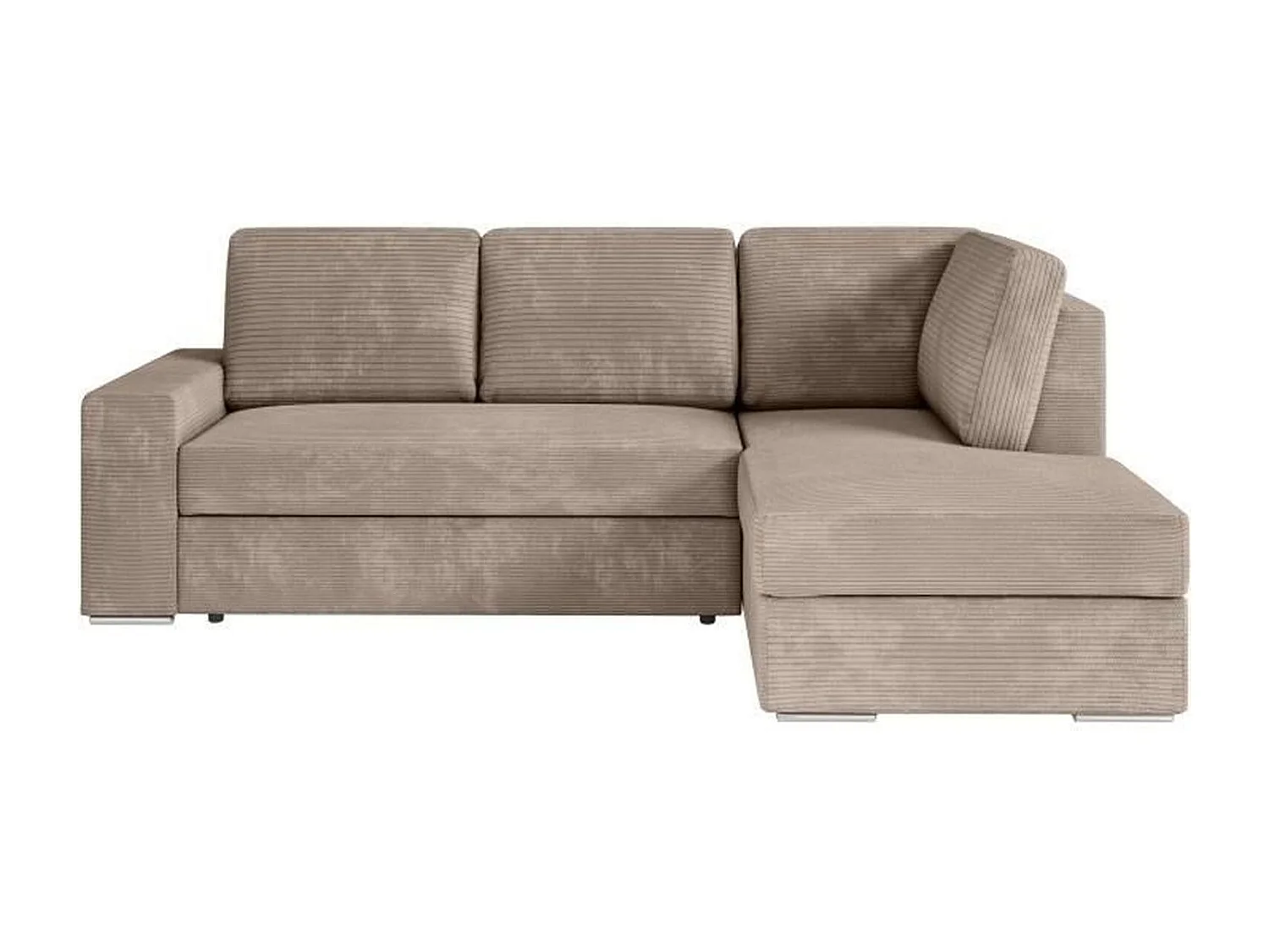 ARTEMIS 4-zits hoekbank rechts - Greige corduroy - 246 x 174 x 96 cm