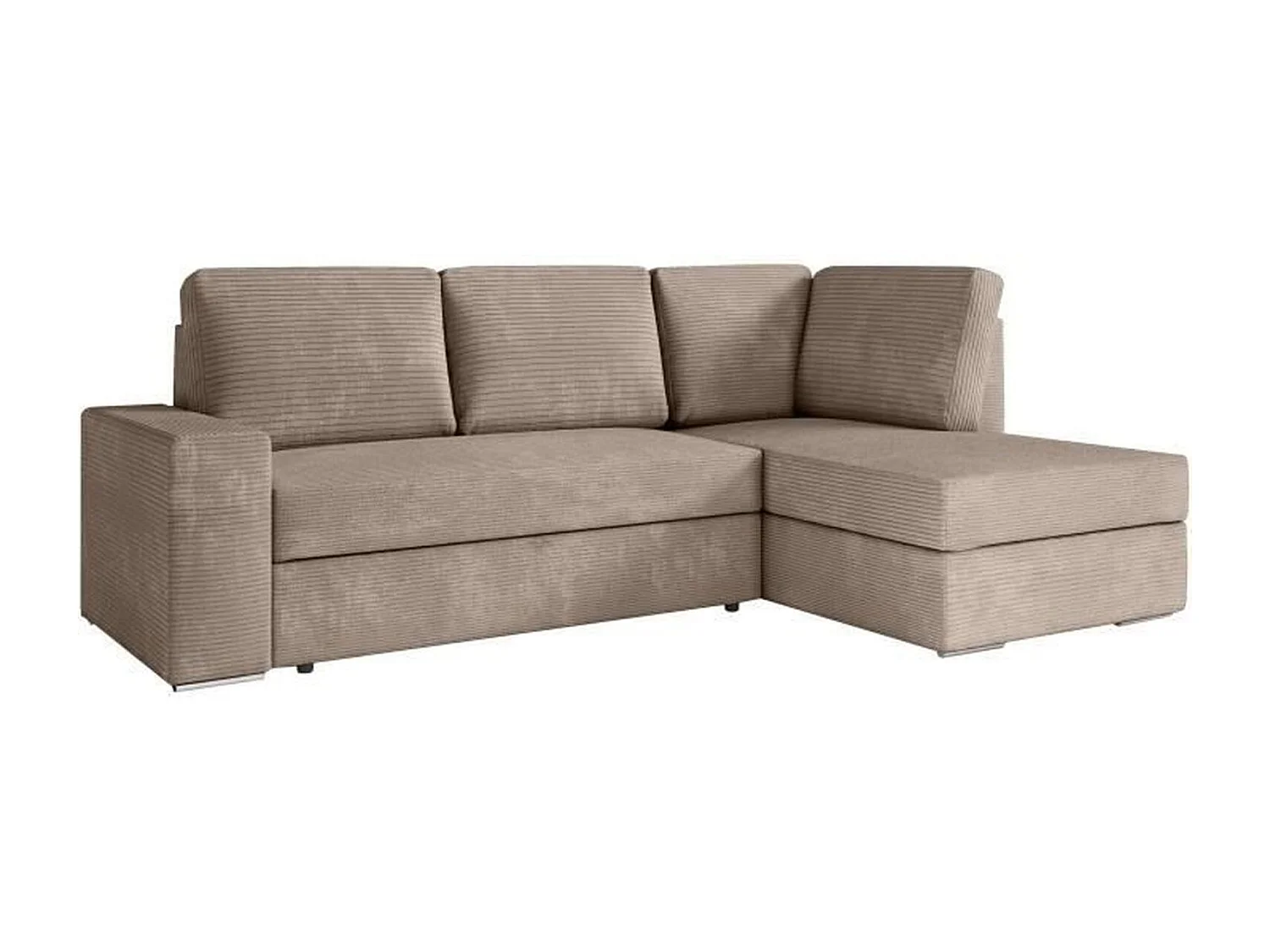 ARTEMIS 4-zits hoekbank rechts - Greige corduroy - 246 x 174 x 96 cm