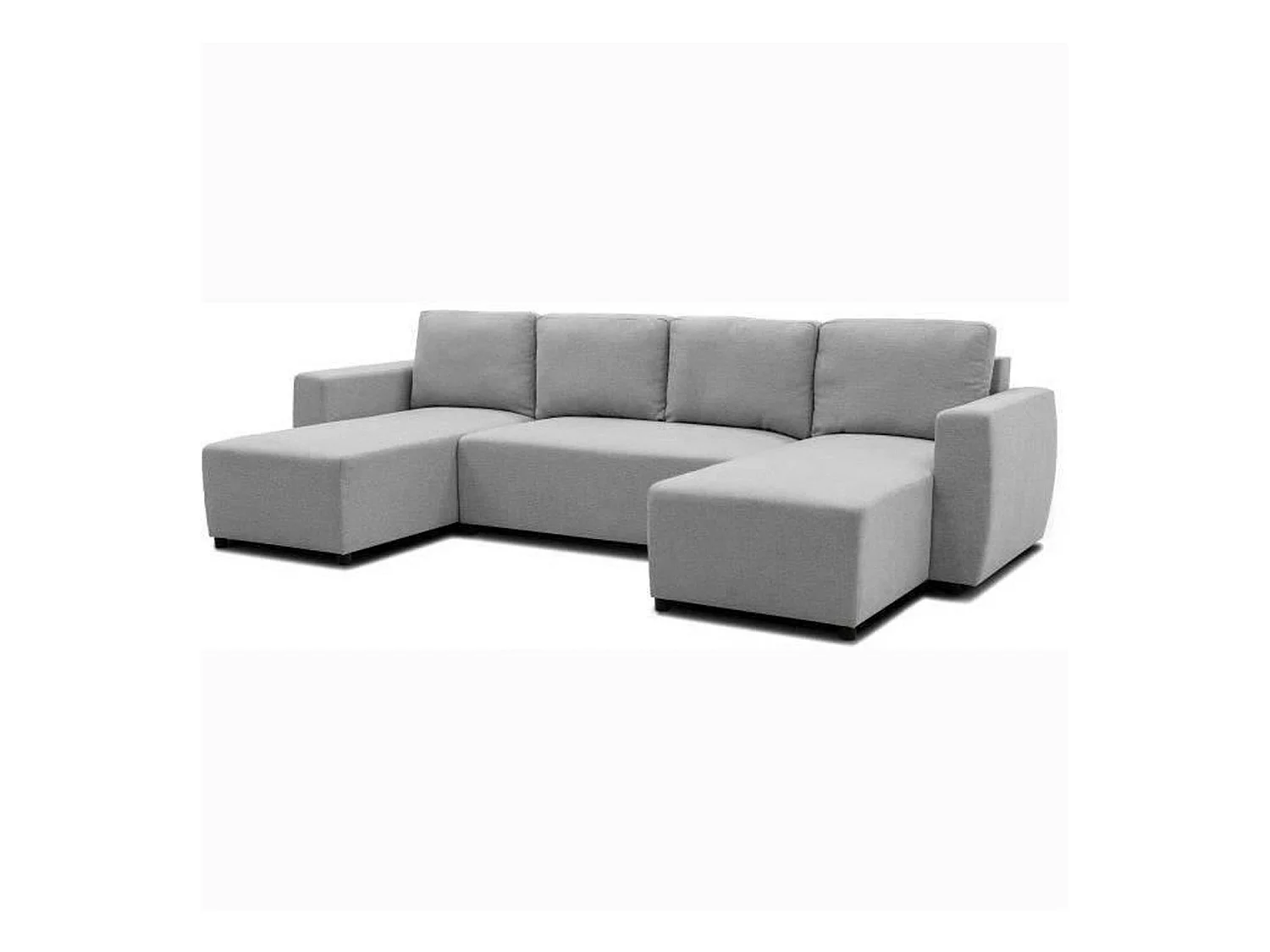 Canapé d'angle convertible panoramique PHAREL5/6 places - souris - Coffre de rangement - 297 x 155 x 85 cm