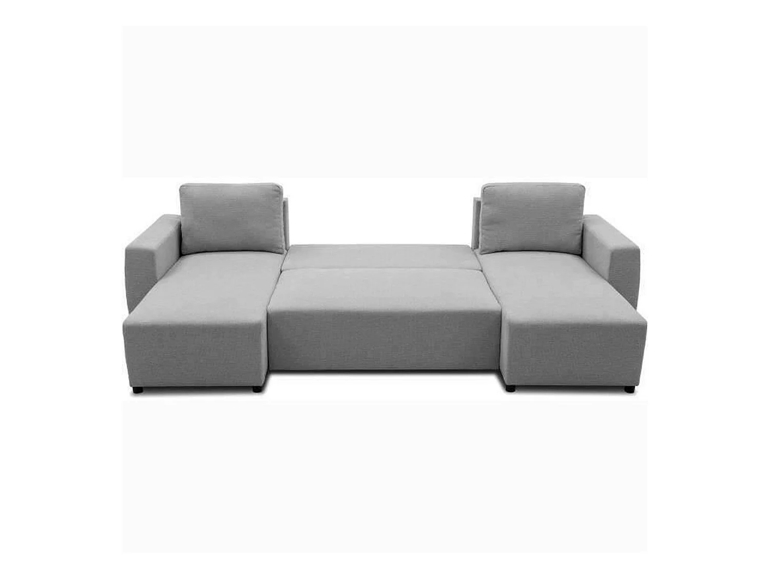 Canapé d'angle convertible panoramique PHAREL5/6 places - souris - Coffre de rangement - 297 x 155 x 85 cm