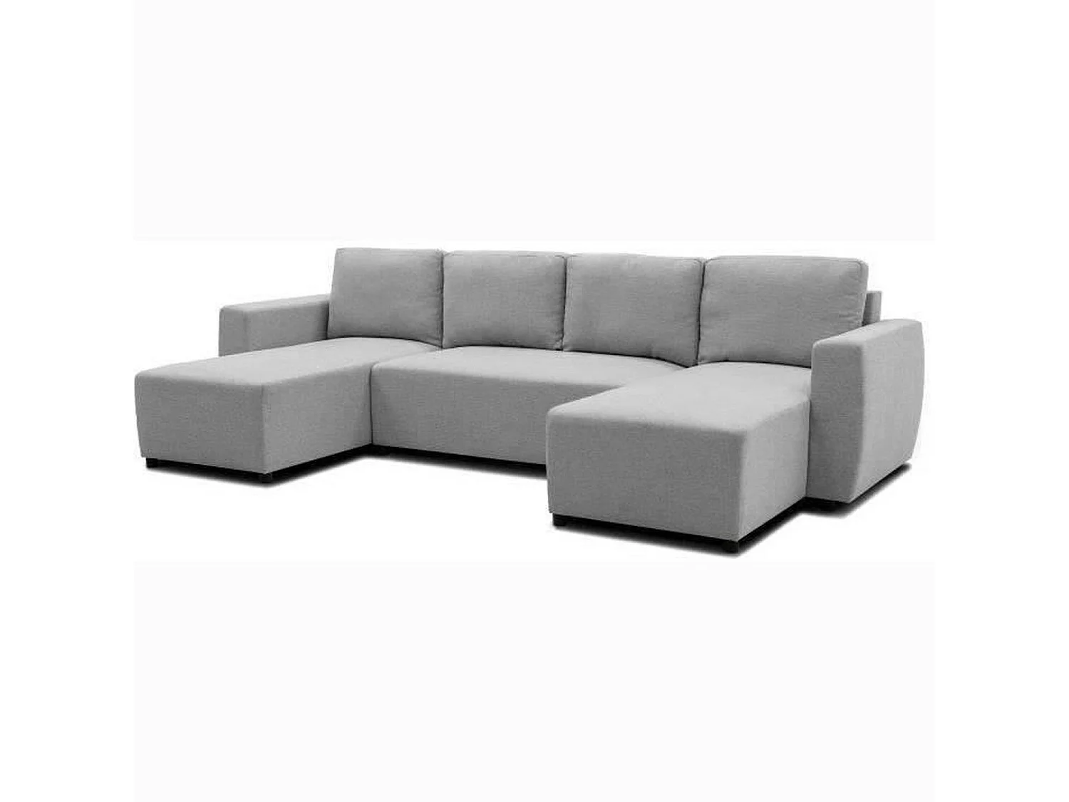 Canapé d'angle convertible panoramique PHAREL5/6 places - souris - Coffre de rangement - 297 x 155 x 85 cm