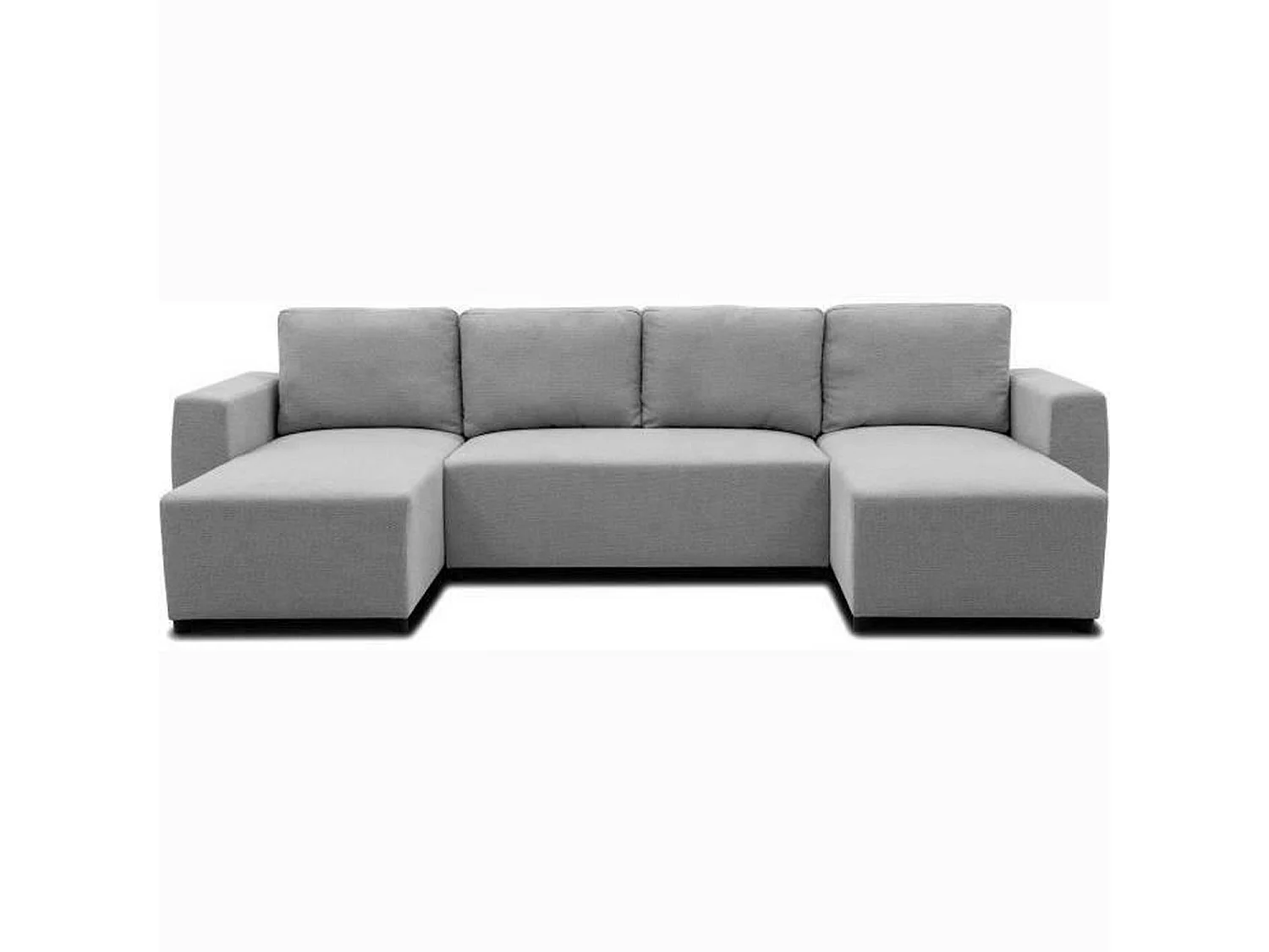 Canapé d'angle convertible panoramique PHAREL5/6 places - souris - Coffre de rangement - 297 x 155 x 85 cm