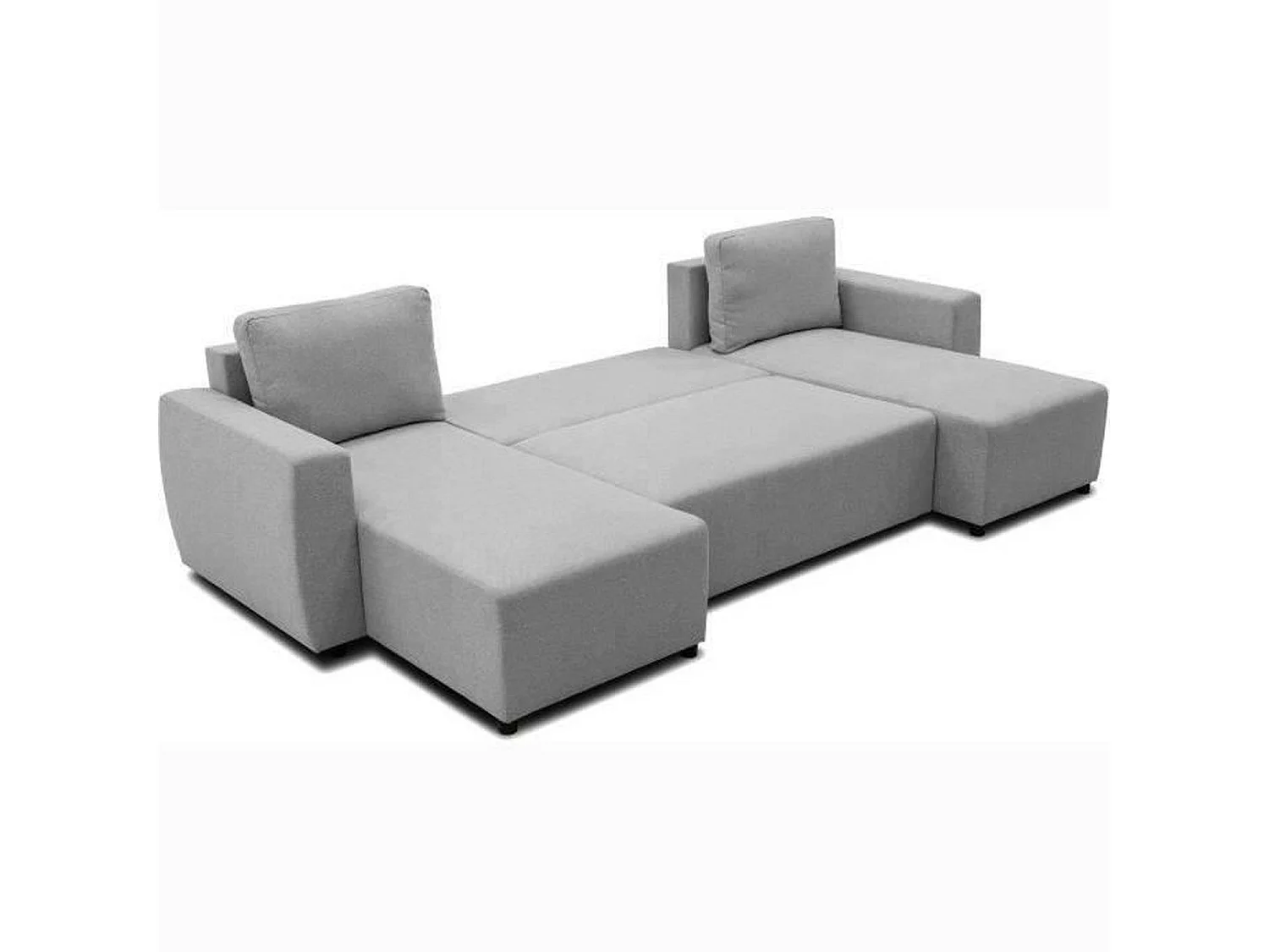 Canapé d'angle convertible panoramique PHAREL5/6 places - souris - Coffre de rangement - 297 x 155 x 85 cm