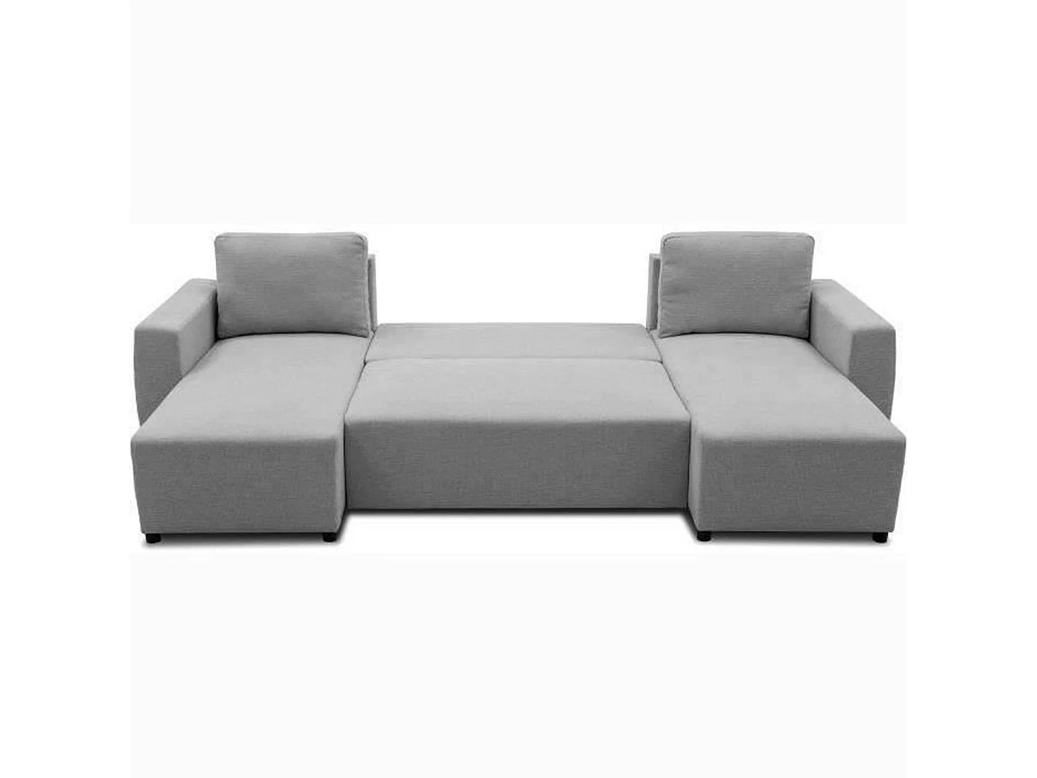 Canapé d'angle convertible panoramique PHAREL5/6 places - souris - Coffre de rangement - 297 x 155 x 85 cm