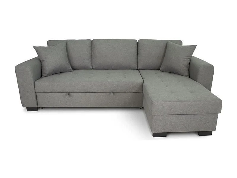 Canapé d'angle convertible réversible 4 places - gris clair - 244 x 151 x 90 -HAMILTON -Fabriqué en Ukraine