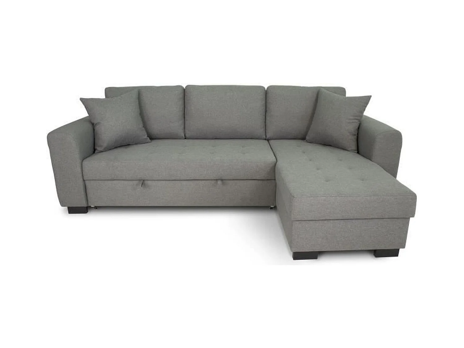Canapé d'angle convertible réversible 4 places - gris clair - 244 x 151 x 90 -HAMILTON -Fabriqué en Ukraine