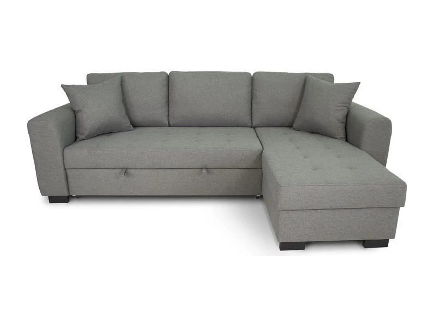 Canapé d'angle convertible réversible 4 places - gris clair - 244 x 151 x 90 -HAMILTON -Fabriqué en Ukraine
