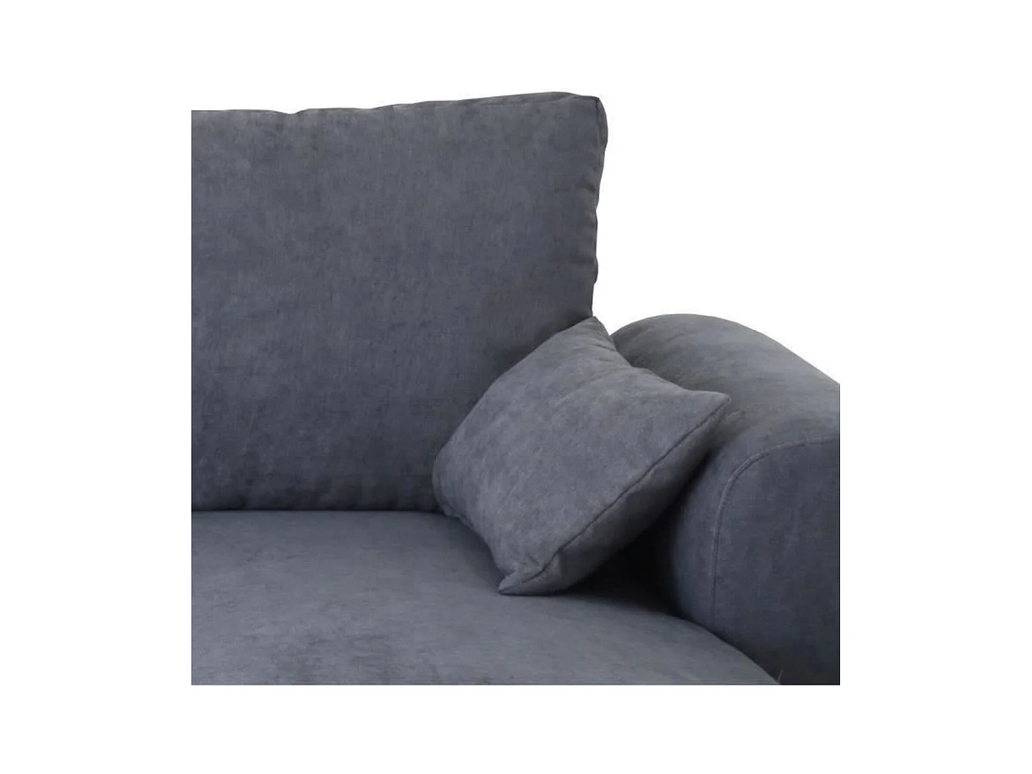 Canapé d'angle convertible réversible MAX - Méridienne avec coffre - Tissu gris foncé - 240 x 143 x 85 cm