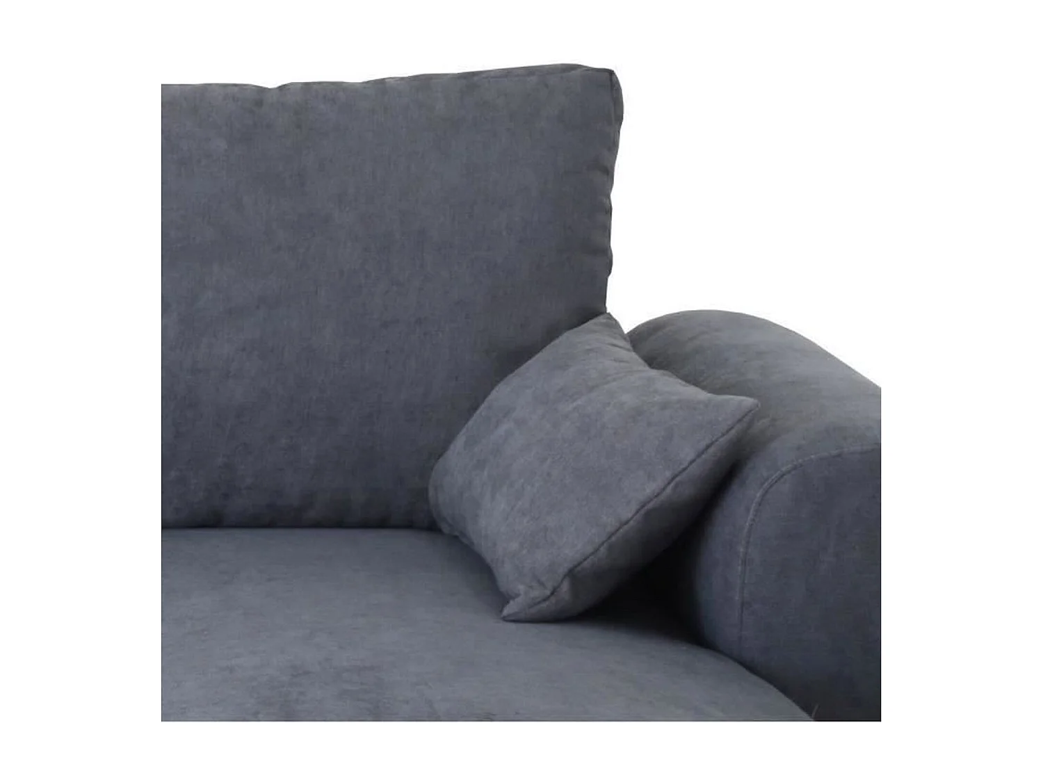 Canapé d'angle convertible réversible MAX - Méridienne avec coffre - Tissu gris foncé - 240 x 143 x 85 cm