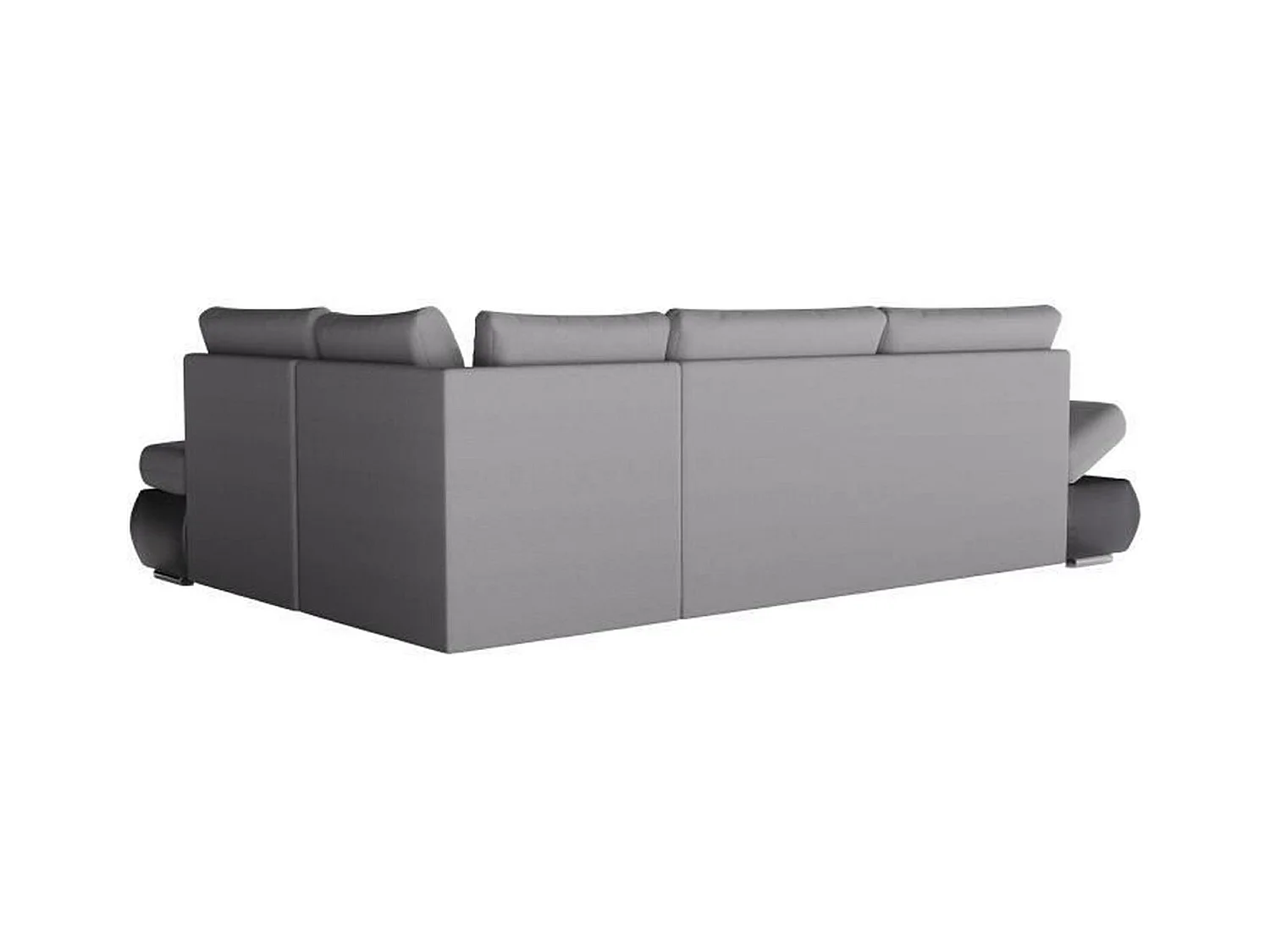 SEVARA 4-zits omkeerbare hoekbank - PU en grijs - Opbergbox - 267 x 200 x 90 cm